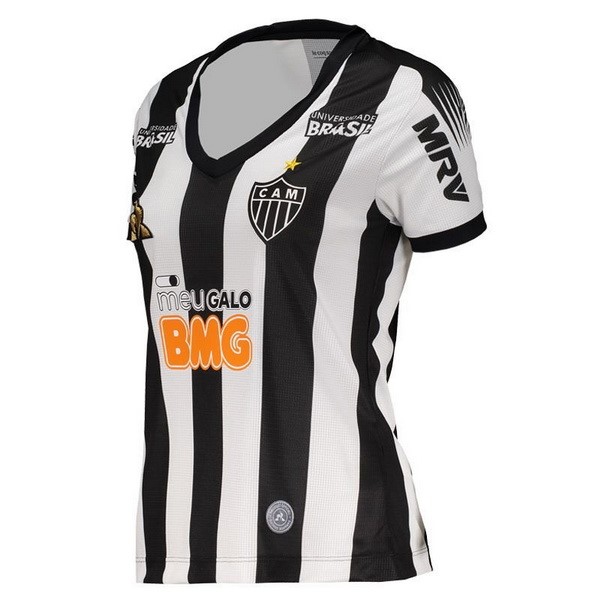 Camiseta Atlético Mineiro 1ª Kit Mujer 2019 2020 Negro Blanco